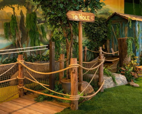 Adventure indoor mini golf concept