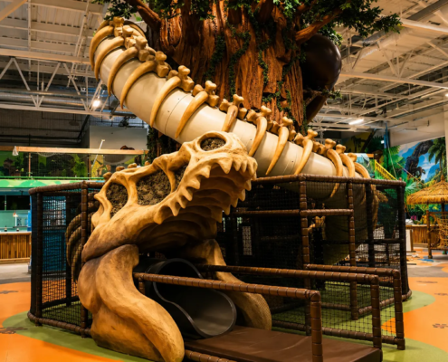 Dino skull themed slide